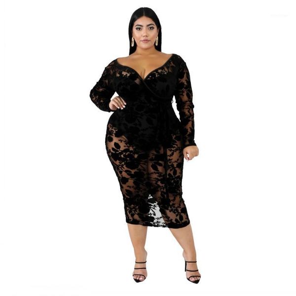 casual dresses large size women dress summer fashion lace v-neck long-sleeved package hip slim perspective elastic waist, Black;gray
casual dresses large size women dress summer fashion lace v-neck long-sleeved package hip slim perspective elastic waist, Black;gray