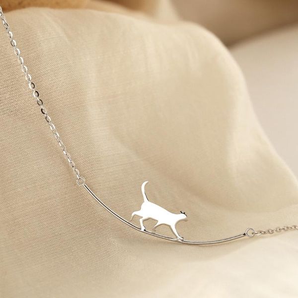 pendant necklaces fashion cute mini cat curve necklace for women girls animal clavicle chain choker jewelry gift wholesale, Silver
pendant necklaces fashion cute mini cat curve necklace for women girls animal clavicle chain choker jewelry gift wholesale, Silver