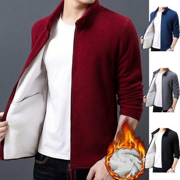 men's jackets autumn winter jacket men solid color zipper stand collar warm plush mens male coat veste homme, Black;brown
men's jackets autumn winter jacket men solid color zipper stand collar warm plush mens male coat veste homme, Black;brown