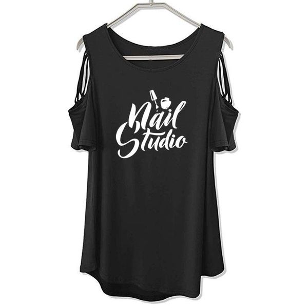 beauty salon nail art womens manicure pedicure loose short sleeve off the shoulder hollow tee, White
beauty salon nail art womens manicure pedicure loose short sleeve off the shoulder hollow tee, White