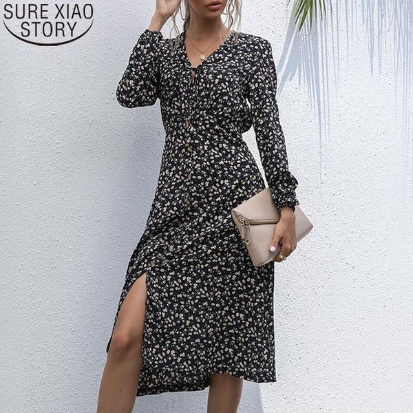 casual dresses 2021 autumn elegant long sleeve floral print for women lace-up v-neck black high waist cotton midi dress 16939, Black;gray
casual dresses 2021 autumn elegant long sleeve floral print for women lace-up v-neck black high waist cotton midi dress 16939, Black;gray