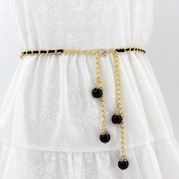 belts golden fashion women metal chain imitation pearls luxury fine waist strap dress coat skirt lady all-match decorative waistband, Black;brown
belts golden fashion women metal chain imitation pearls luxury fine waist strap dress coat skirt lady all-match decorative waistband, Black;brown