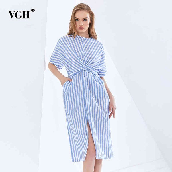 vgh elegant dress for women o neck short sleeve high waist oversized lace up side split striped korean dresses female tide 210421, Black;gray
vgh elegant dress for women o neck short sleeve high waist oversized lace up side split striped korean dresses female tide 210421, Black;gray