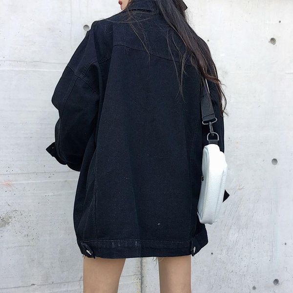 denim jacket women's middle long black 2021 spring and autumn loose size net red versatile student jackets, Black;brown
denim jacket women's middle long black 2021 spring and autumn loose size net red versatile student jackets, Black;brown