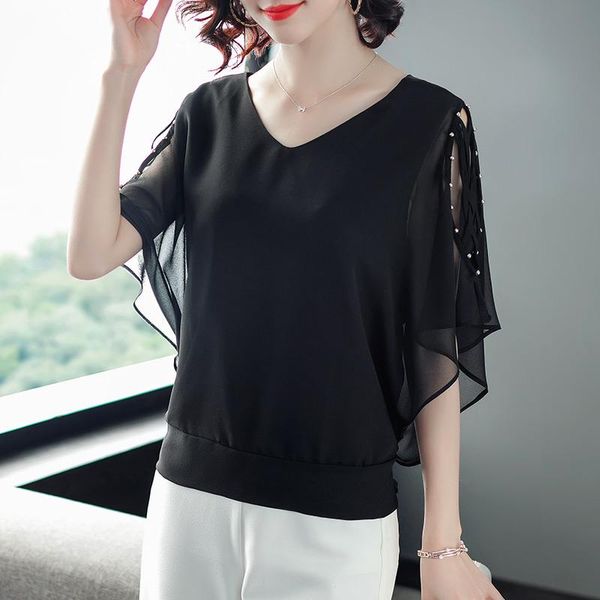 chiffon t-shirt women short sleeve v-neck shirts elegant lady casual plus size pure color summer 2021 women's, White
chiffon t-shirt women short sleeve v-neck shirts elegant lady casual plus size pure color summer 2021 women's, White