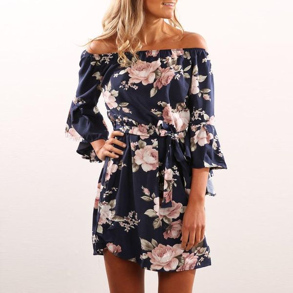 off shoulder womens dress slash neck office summer floral print beach casual flare sleeve women vestidos, Black;gray
off shoulder womens dress slash neck office summer floral print beach casual flare sleeve women vestidos, Black;gray