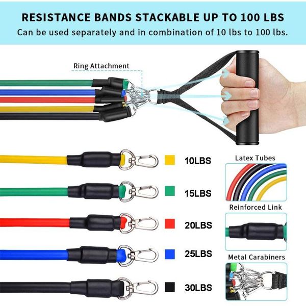 11pcs exercise resistance bands sets for women and men fitness gym strength training body yoga pilates sport rubber band pull up
11pcs exercise resistance bands sets for women and men fitness gym strength training body yoga pilates sport rubber band pull up