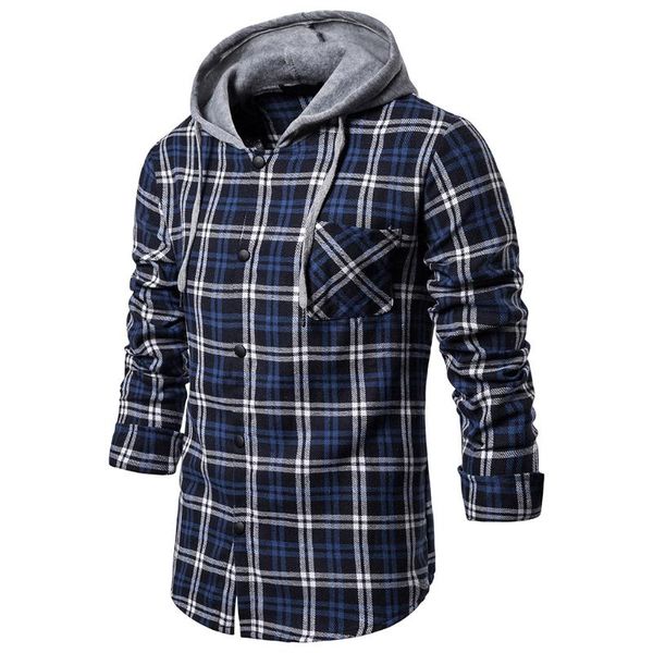 men's casual shirts 2021 men plaid hooded shirt autumn warm male dress streetwear slim fit long sleeve buttons classic pocket, White;black
men's casual shirts 2021 men plaid hooded shirt autumn warm male dress streetwear slim fit long sleeve buttons classic pocket, White;black