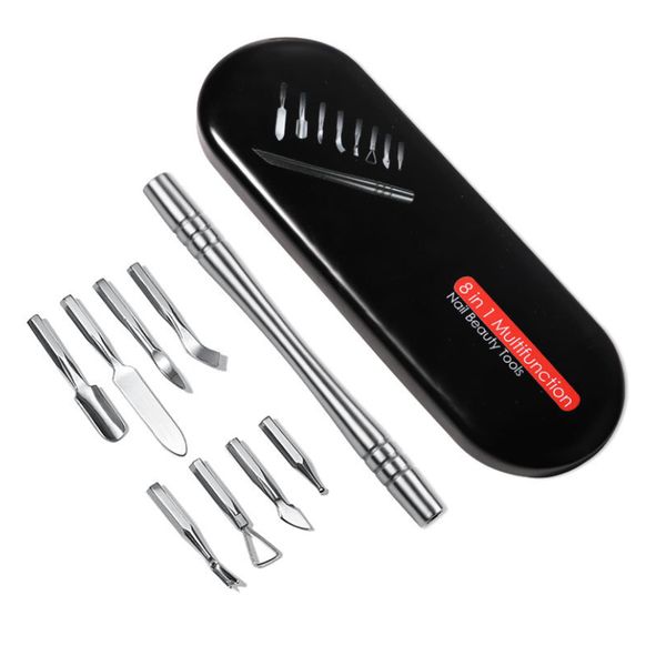 8 in 1 multifunctional nail beauty tools stainless steel cuticle pushers manicure tool set for salon
8 in 1 multifunctional nail beauty tools stainless steel cuticle pushers manicure tool set for salon