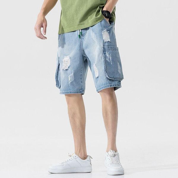 men's jeans summer personality solid color drawstring casual for students, Blue
men's jeans summer personality solid color drawstring casual for students, Blue
