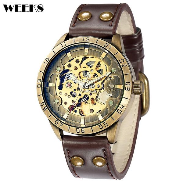 wristwatches vintage men automatic mechanical watch bronze case brown skeleton steampunk leather band self winding male mens wristwatch cloc, Slivery;brown
wristwatches vintage men automatic mechanical watch bronze case brown skeleton steampunk leather band self winding male mens wristwatch cloc, Slivery;brown