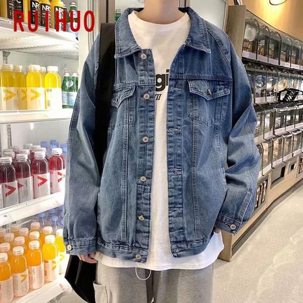 men's jackets ruihuo denim casual jacket streetwear men clothing 2021 arrivals harajuku vintage coat m-2xl, Black;brown
men's jackets ruihuo denim casual jacket streetwear men clothing 2021 arrivals harajuku vintage coat m-2xl, Black;brown