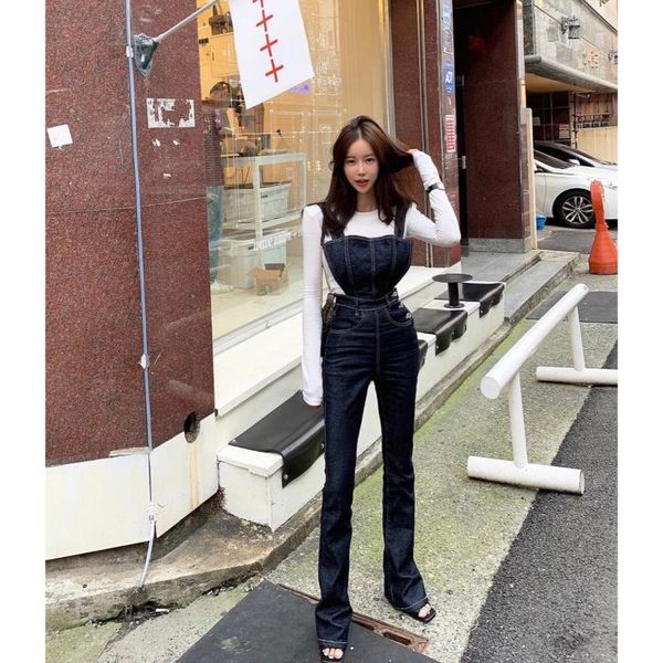 100% cotton fashion korean women denim jumpsuit slim fit straight high waist flare overalls women's jeans, Blue
100% cotton fashion korean women denim jumpsuit slim fit straight high waist flare overalls women's jeans, Blue