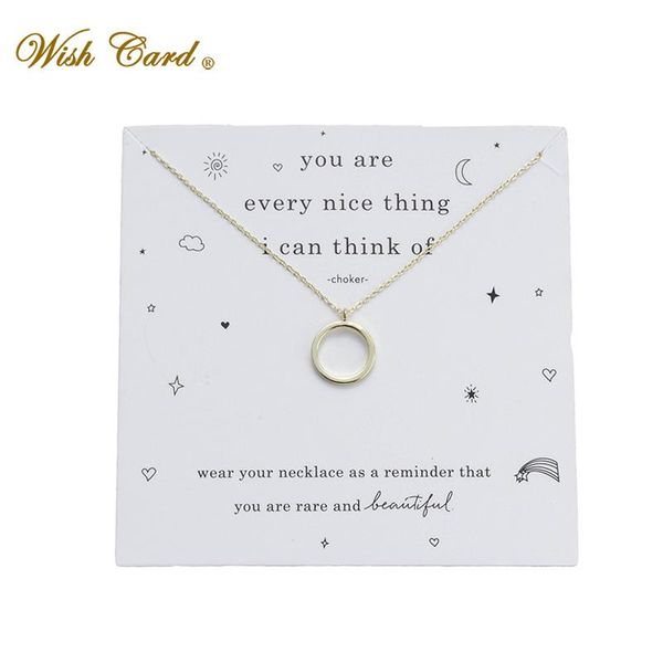 pendant necklaces wish card simple circle copper necklace mom friend gift romantic memory wedding drop ey6021, Silver
pendant necklaces wish card simple circle copper necklace mom friend gift romantic memory wedding drop ey6021, Silver
