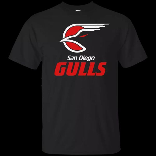 San Diego, Gulls, Retro, Hockey, WHL, Minor League, Black, T-shirt, White;black