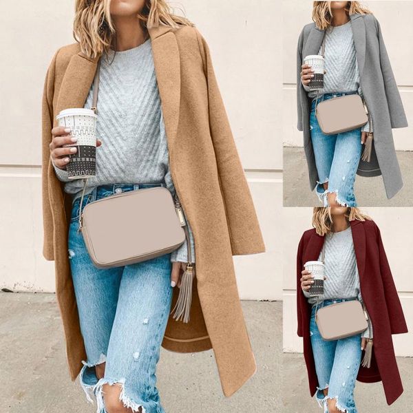 women's trench coats faux wool thin coat lapel jacket solid color ladies slim long sleeve keep warm outwear, Tan;black
women's trench coats faux wool thin coat lapel jacket solid color ladies slim long sleeve keep warm outwear, Tan;black