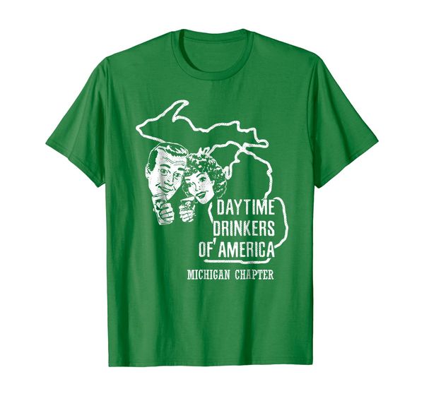 michigan day drinkers shirt alcohol beer wine drinking humor, White;black