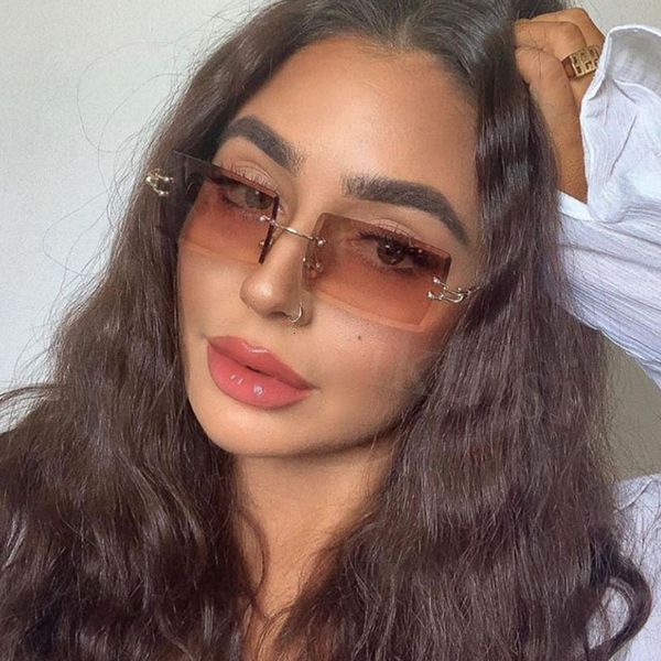 sunglasses brand fashion rimless rectangle women 2021 tea shades for 90's vintage square for men óculos uv400, White;black
sunglasses brand fashion rimless rectangle women 2021 tea shades for 90's vintage square for men óculos uv400, White;black