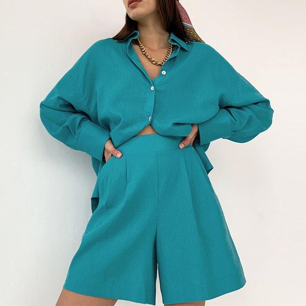 women's tracksuits cotton long sleeve shirt shorts sets 2021 autumn turn-down collar single breasted straight pants female casual suit, Gray
women's tracksuits cotton long sleeve shirt shorts sets 2021 autumn turn-down collar single breasted straight pants female casual suit, Gray