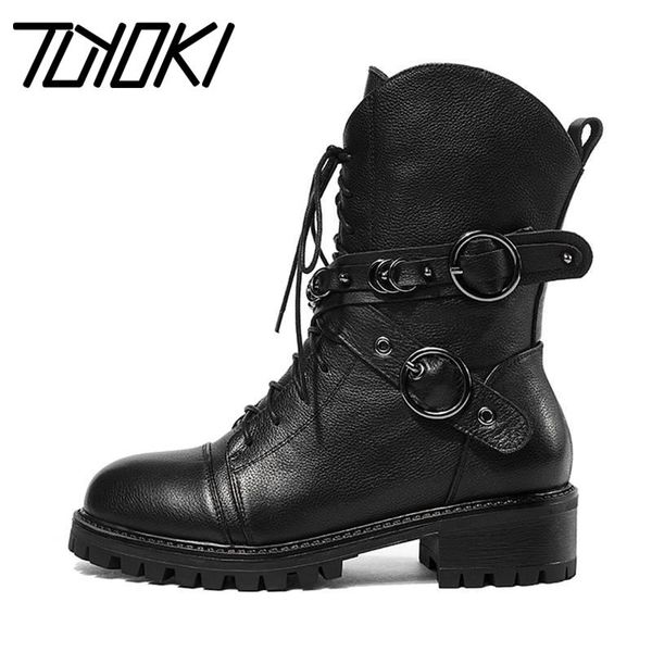boots tuyoki women genuine leather motorcycle platform round toe buckle zipper fashion punk shoes footwear size 35-39, Black
boots tuyoki women genuine leather motorcycle platform round toe buckle zipper fashion punk shoes footwear size 35-39, Black