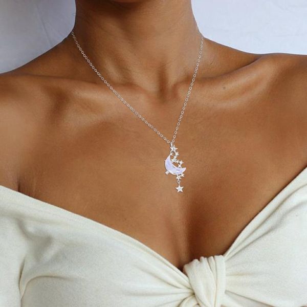 chokers chic cute necklace moon stars pendant for women temperament clavicle chain jewelry accessories party gift collier, Golden;silver
chokers chic cute necklace moon stars pendant for women temperament clavicle chain jewelry accessories party gift collier, Golden;silver