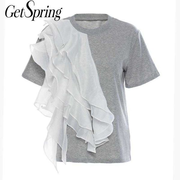getspring women t shirt ruffles patchwork irregular cotton -shirt op woman black white gray casual shirts fashion 210601
getspring women t shirt ruffles patchwork irregular cotton -shirt op woman black white gray casual shirts fashion 210601