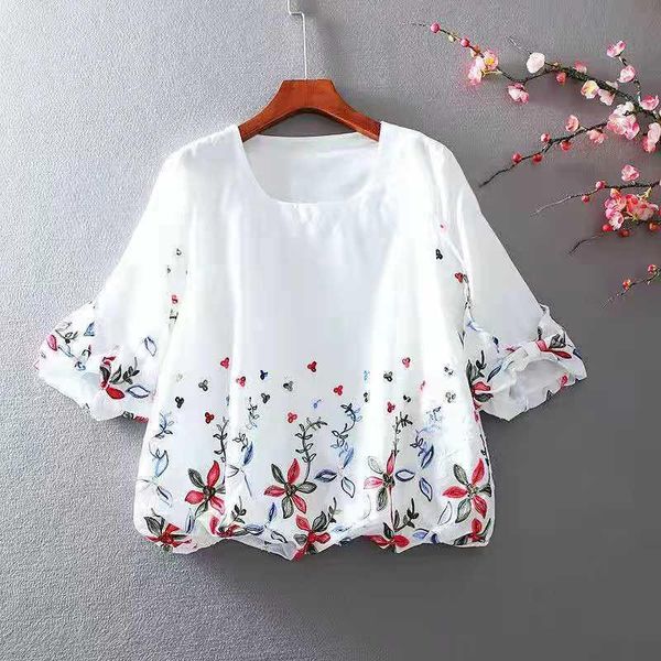women's blouses & shirts spring summer style korean version sweet print casual o-neck loose women dm0060, White
women's blouses & shirts spring summer style korean version sweet print casual o-neck loose women dm0060, White