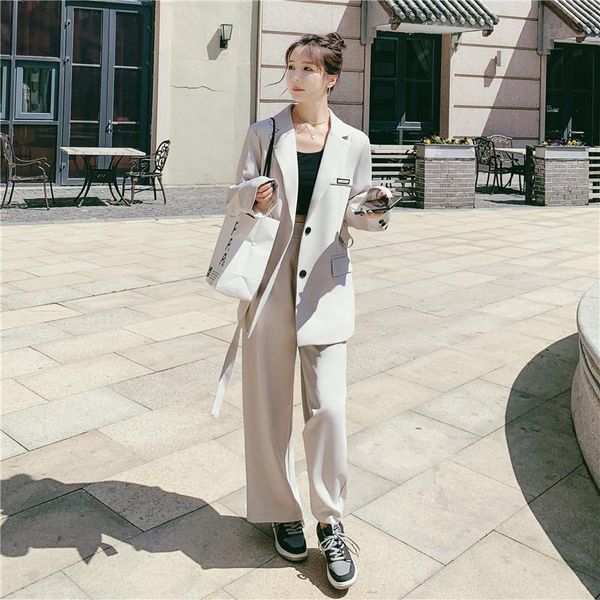 women's two piece pants women suits blazer and 2 sets spring fall office lady elegant fashion casual loose suit coat wide leg 8016, White
women's two piece pants women suits blazer and 2 sets spring fall office lady elegant fashion casual loose suit coat wide leg 8016, White