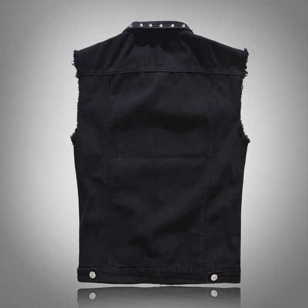 men's vests spring fashion mens casual denim cotton punk rivets jean sleeveless biker trucker jacket outwear waistcoat plus size 5xl, Black;white
men's vests spring fashion mens casual denim cotton punk rivets jean sleeveless biker trucker jacket outwear waistcoat plus size 5xl, Black;white