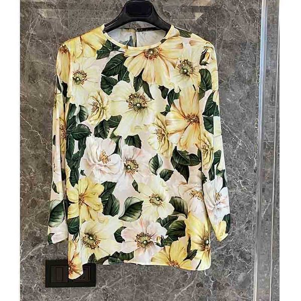 women's blouses & shirts beginning of the women's shirts spring satin silk flower printed long sleeve camellias neck fashion desig, White
women's blouses & shirts beginning of the women's shirts spring satin silk flower printed long sleeve camellias neck fashion desig, White