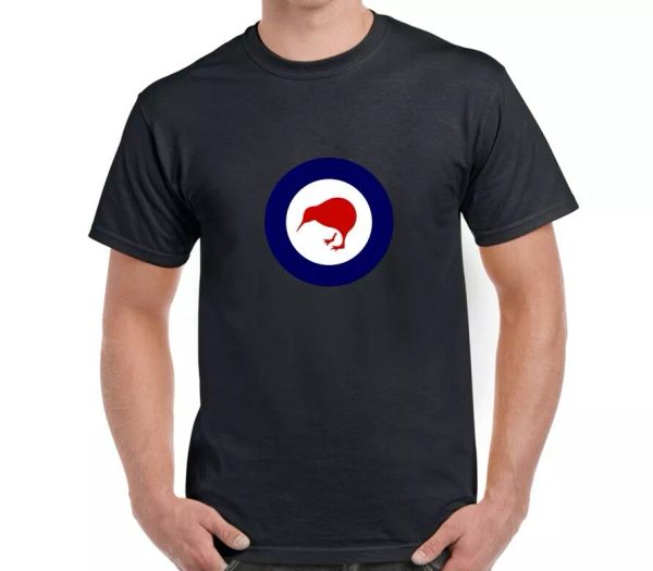 New Zealand Roundel Kiwi Round Flag Logo Air Force Black Cotton T-shirt, White;black
New Zealand Roundel Kiwi Round Flag Logo Air Force Black Cotton T-shirt, White;black