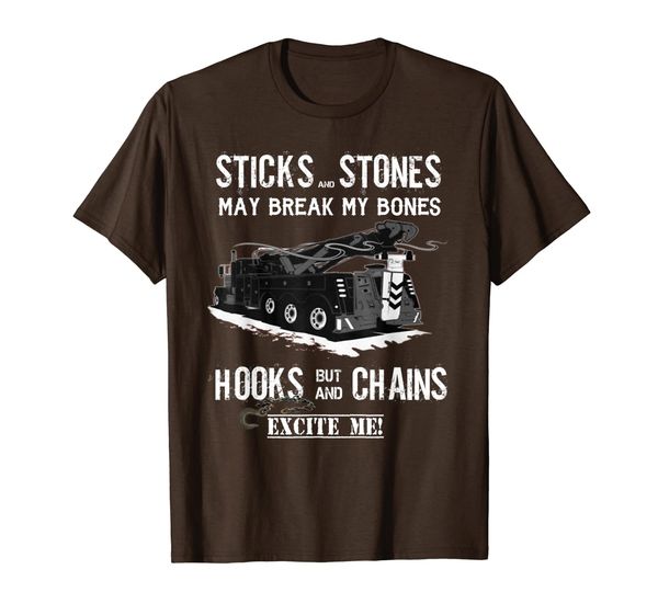 STICKS and STONES May Break My Bones, Funny Tow Truck Tee V1, Mainly pictures