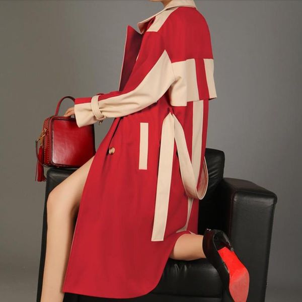 women's trench coats 2021 autumn fashion brand loose female double breasted sashes slim hit colors long outerwear gx1603, Tan;black
women's trench coats 2021 autumn fashion brand loose female double breasted sashes slim hit colors long outerwear gx1603, Tan;black