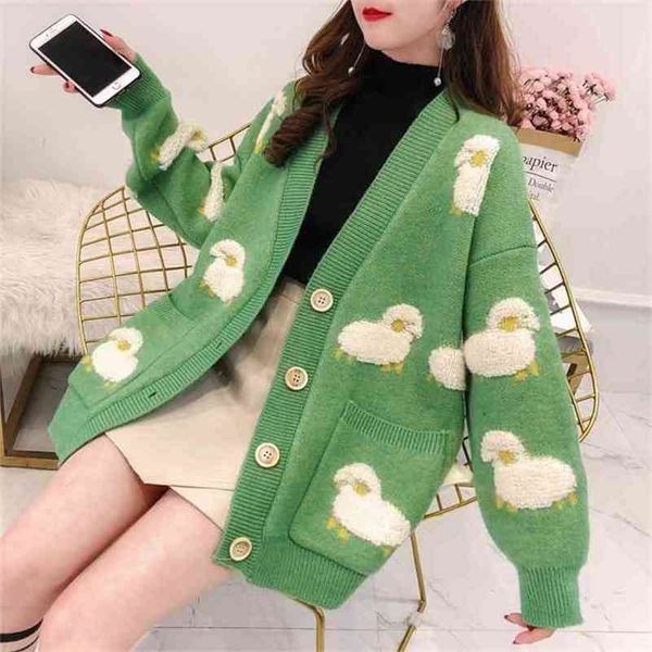 plus size mid-length slim knit sweater female button pocket decoration cartoon casual cardigan women spring autumn 210427, White;black
plus size mid-length slim knit sweater female button pocket decoration cartoon casual cardigan women spring autumn 210427, White;black