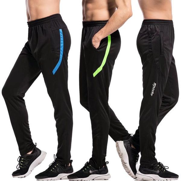 running pants men sports zipper fitness athletic football soccer training pant basketball trousers jogging, Black;blue
running pants men sports zipper fitness athletic football soccer training pant basketball trousers jogging, Black;blue