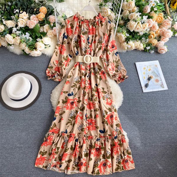 neploe women dresses sweet fuguns collar puff sleeve row buckle sashes slim wasit ruffles floral print female dress 82160 210423, Black;gray
neploe women dresses sweet fuguns collar puff sleeve row buckle sashes slim wasit ruffles floral print female dress 82160 210423, Black;gray