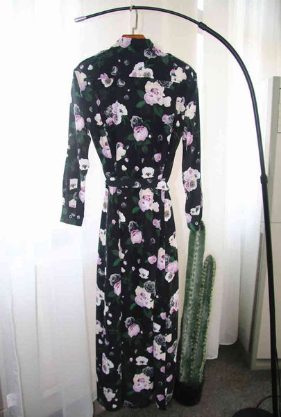 Women's Blouses & Shirts Flowers 100% Silk Long Sleeves Turn-Down Collar Floral Print With Pocket Sash Floor Length Lady Dress Fashion, White
Women's Blouses & Shirts Flowers 100% Silk Long Sleeves Turn-Down Collar Floral Print With Pocket Sash Floor Length Lady Dress Fashion, White