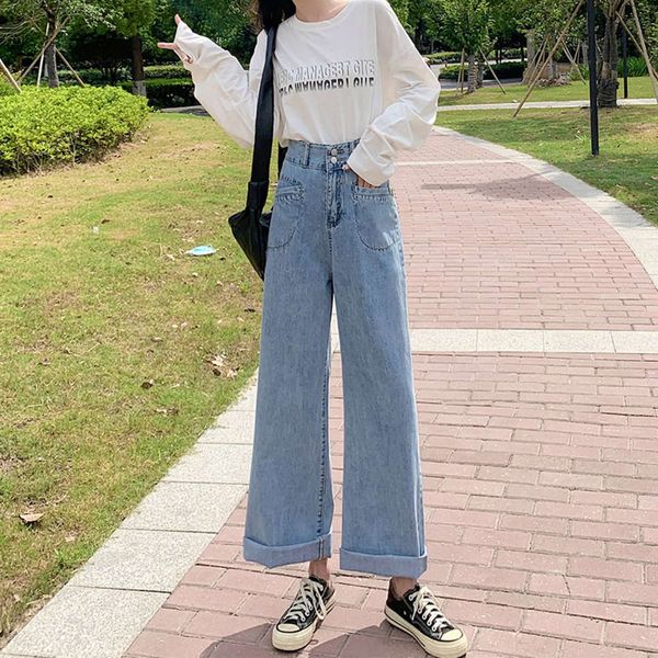 women's jeans 6t list daily wear collection autumn casual loose wide leg versatile lace pants high waist ca15, Blue
women's jeans 6t list daily wear collection autumn casual loose wide leg versatile lace pants high waist ca15, Blue