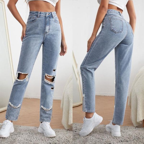 women's jeans mid waist tassel ripped holes women female trouser straight denim pants slim casual ligth blue full length mom
women's jeans mid waist tassel ripped holes women female trouser straight denim pants slim casual ligth blue full length mom