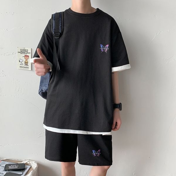 leisure sports suit 2021 summer fashion men's two piece short sleeve shorts youth trend loose, Gray
leisure sports suit 2021 summer fashion men's two piece short sleeve shorts youth trend loose, Gray