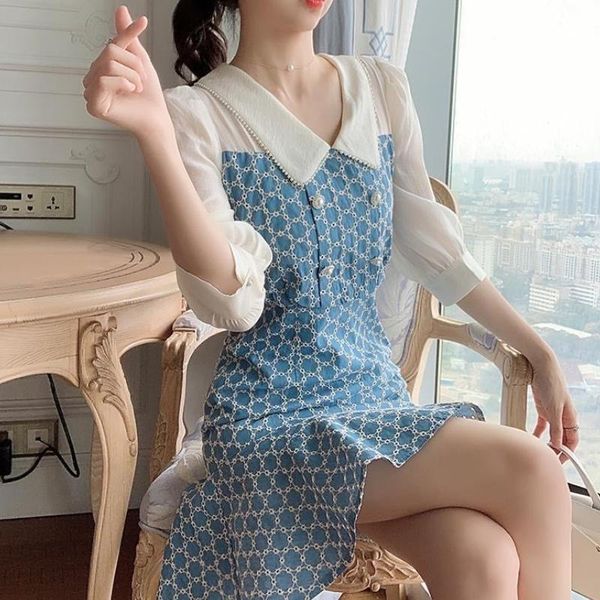 casual dresses fashion vintage bodycon dress women's clothes blue fishtail summer french style elegant goddess costume doll collar, Black;gray
casual dresses fashion vintage bodycon dress women's clothes blue fishtail summer french style elegant goddess costume doll collar, Black;gray