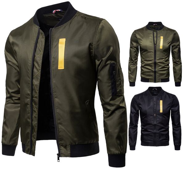 fashion jacket boutique autumn wear stand collar color contrast ribbon men's flying suit y987, Black;brown
fashion jacket boutique autumn wear stand collar color contrast ribbon men's flying suit y987, Black;brown