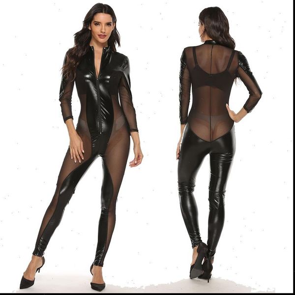 catsuit leather costume womens jumpsuit pvc latex game bodysuit clubwear lace zipper, Black;white
catsuit leather costume womens jumpsuit pvc latex game bodysuit clubwear lace zipper, Black;white
