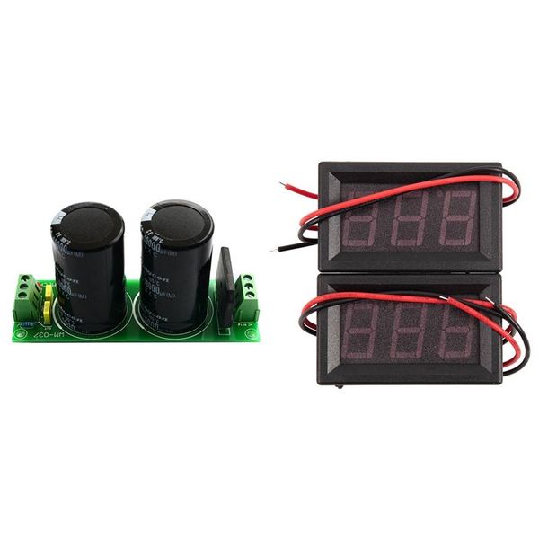 2pcs digital voltmeter dc 5v to 120v voltage panel meter & 1x rectifier filter capacitor dual power supply module storage bags
2pcs digital voltmeter dc 5v to 120v voltage panel meter & 1x rectifier filter capacitor dual power supply module storage bags