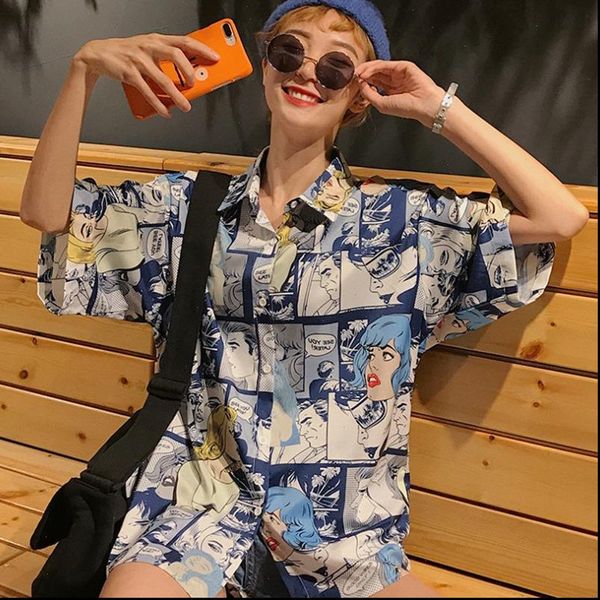 harajuku punk casual loose women blouses short sleeve korean style blusas mujer de moda, White
harajuku punk casual loose women blouses short sleeve korean style blusas mujer de moda, White