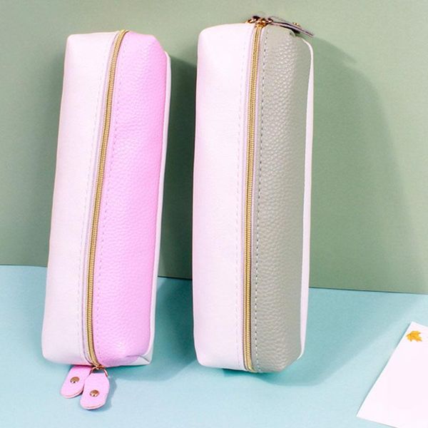 cosmetic bags & cases creative stationery pu leather two-color pencil case student simple double zipper box brush bag
cosmetic bags & cases creative stationery pu leather two-color pencil case student simple double zipper box brush bag
