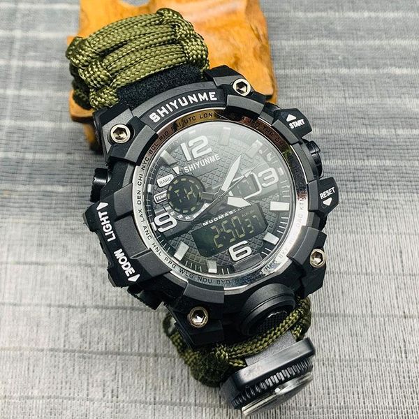 wristwatches shiyunme men military watch compass chronograph led digital quartz dual display waterproof sports male relogio masculino, Slivery;brown
wristwatches shiyunme men military watch compass chronograph led digital quartz dual display waterproof sports male relogio masculino, Slivery;brown