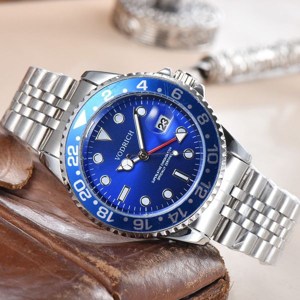 gmt white five beads blue men's high-end watch pointer round greenwich quartz watch., Slivery;brown
gmt white five beads blue men's high-end watch pointer round greenwich quartz watch., Slivery;brown