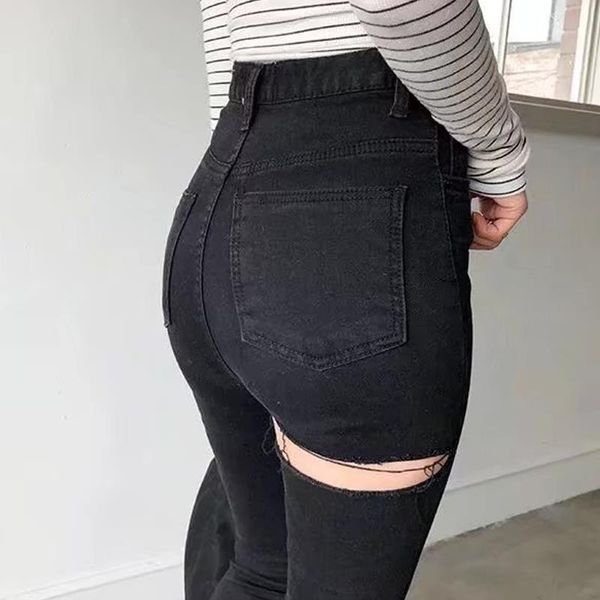 butt hole ripped women jeans back rips stretch shinny push up with high waisted pencil denim pants, Blue
butt hole ripped women jeans back rips stretch shinny push up with high waisted pencil denim pants, Blue