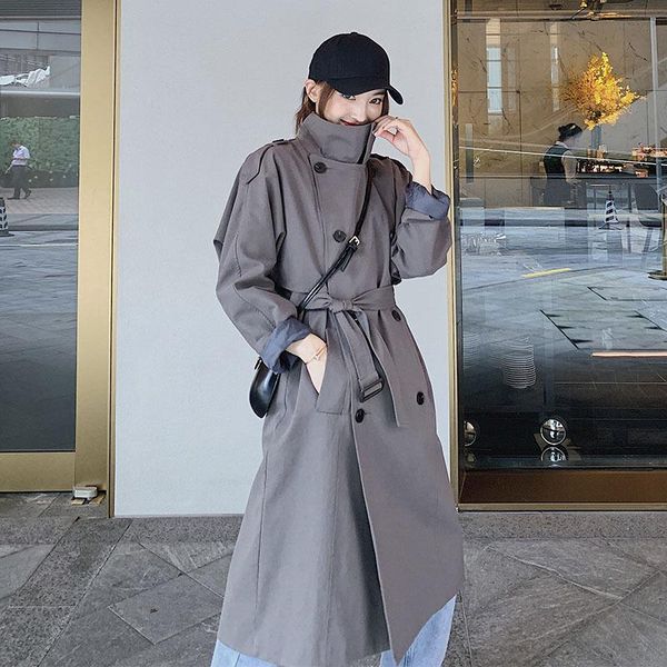 women's trench coats korean style midi long women coat fashion turn down collar double breasted with sashes 2021 spring female windbrea, Tan;black
women's trench coats korean style midi long women coat fashion turn down collar double breasted with sashes 2021 spring female windbrea, Tan;black